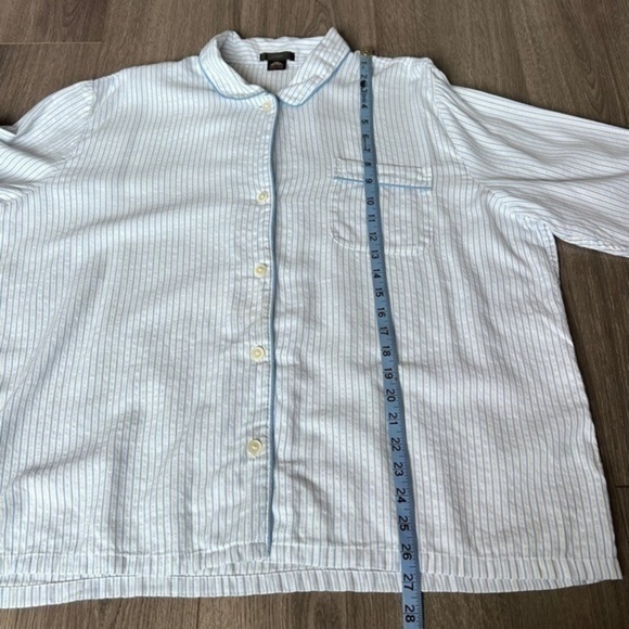 J. Crew Flannel Long-Sleeve Pajama Top In Stripe Size XXL - Picture 6 of 12